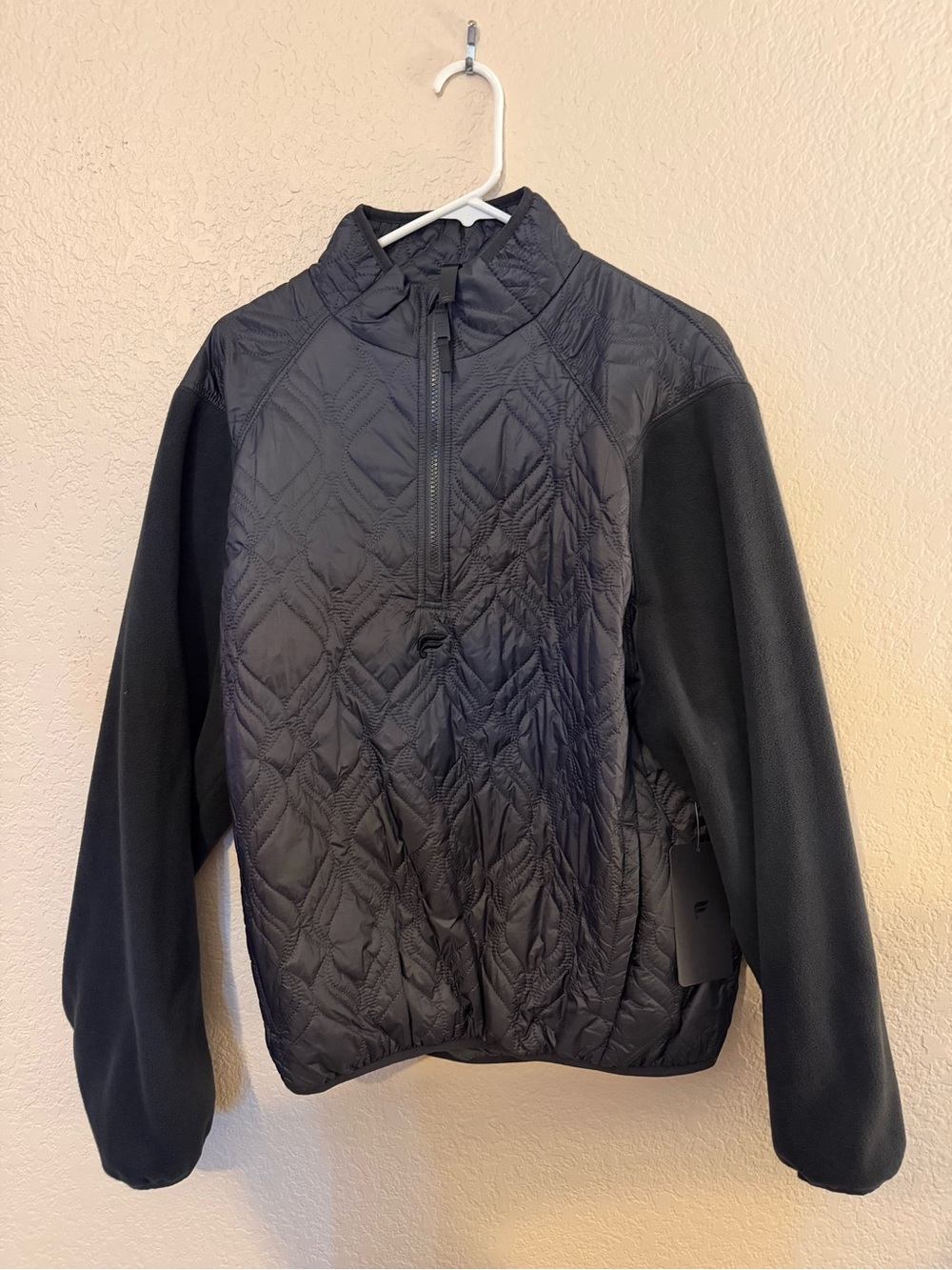 Fabletics Black Loft Jacket with Quilted Paneling